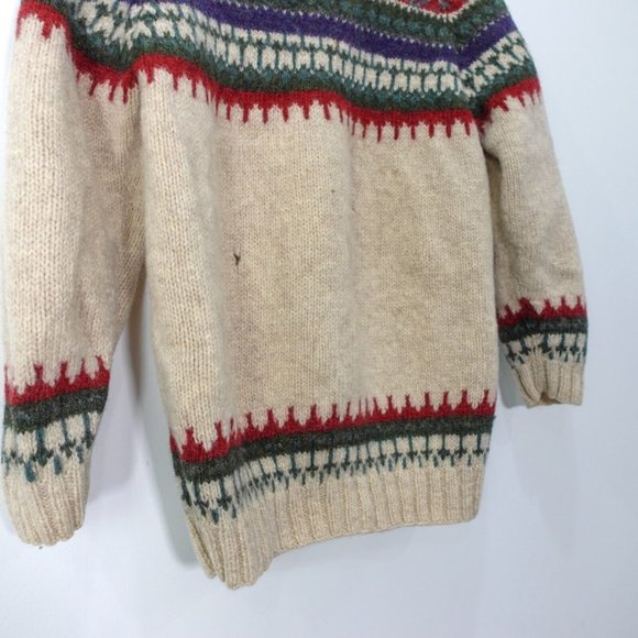 VINTAGE Western Sweater Women Small Wool Knit Southwest Aztec Pullover Grandma - Picture 5 of 13